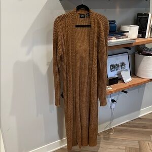 Brown Long Knit Cardigan